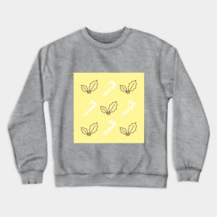 Yellow Candy Canes and Holly Berries Crewneck Sweatshirt